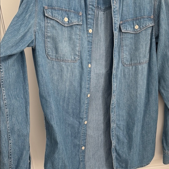 All Saints Blue Casual Button Down Denim Shirt - Picture 4 of 5